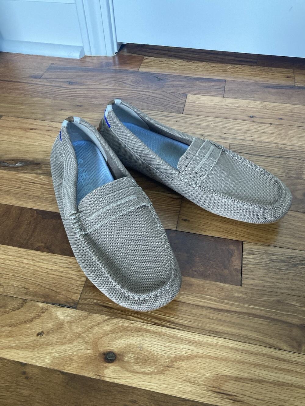 Rothy's The Driver Womens Size 9 US Neutral Beige Knit Slip On Loafers Shoe